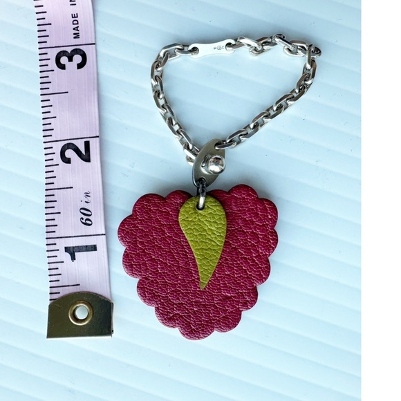 Hermes Paris Raspberry Bag Charm Key Chain Fruit Red Silver - Picture 7 of 12